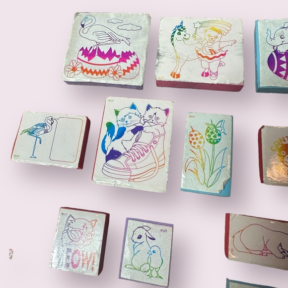 Lisa Frank Vintage Foam Stamps Set Of 30 Card Making Scrapbooking Junk Journals - Picture 5 of 14